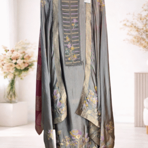 Floral Embroidered Designer Unstitched Suit Set