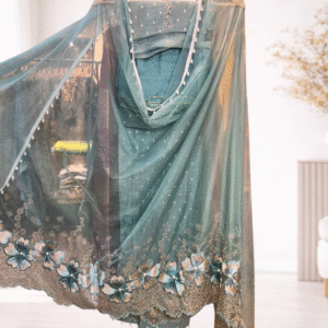 Floral Border Embroidered Unstitched Suit Set