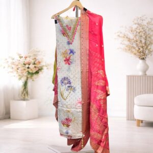 Floral Festive Unstitched Suit Set